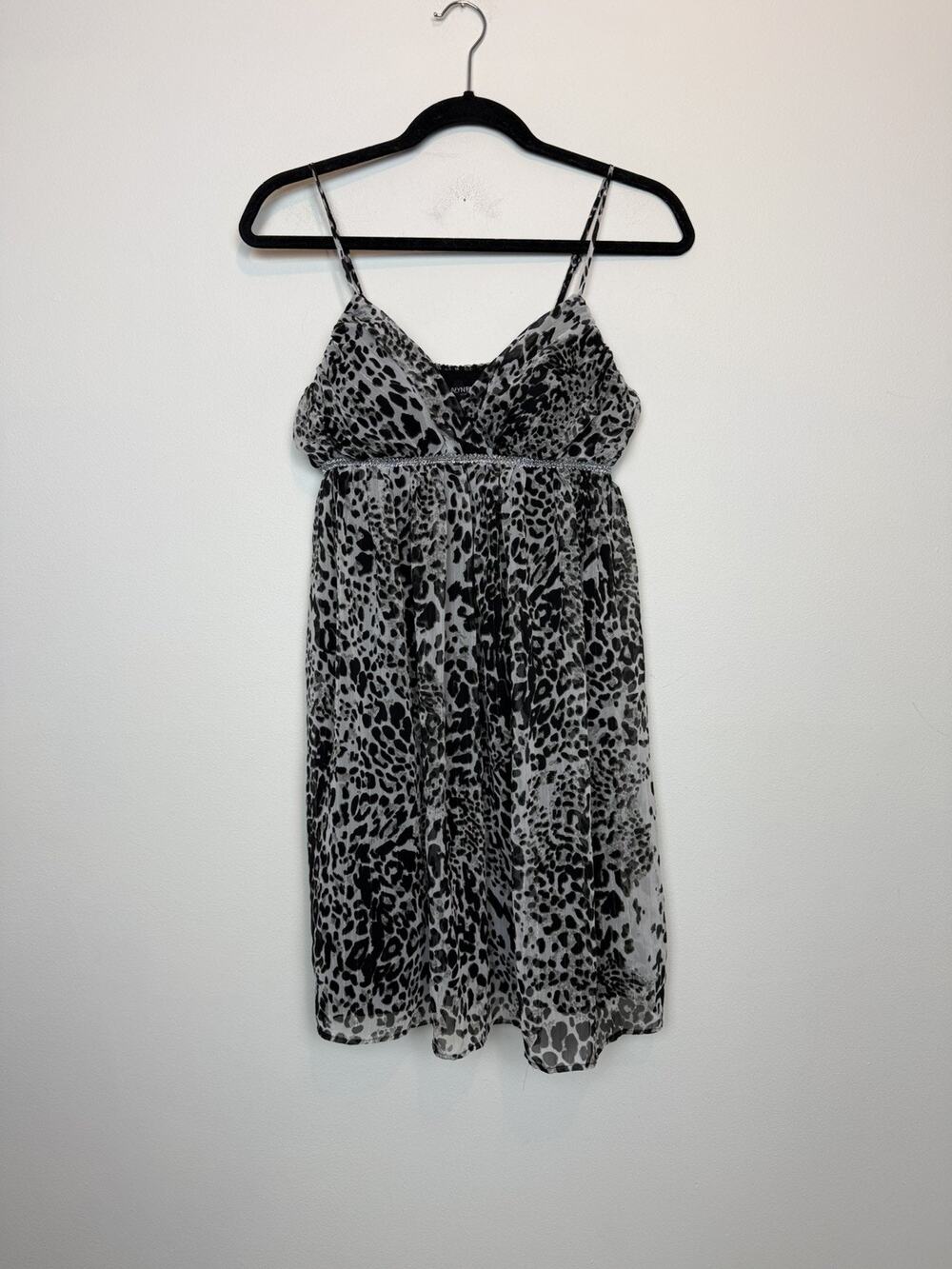 Vintage y2k Alyn Paide cheetah print mini dress size 7/8 party indie sleeze